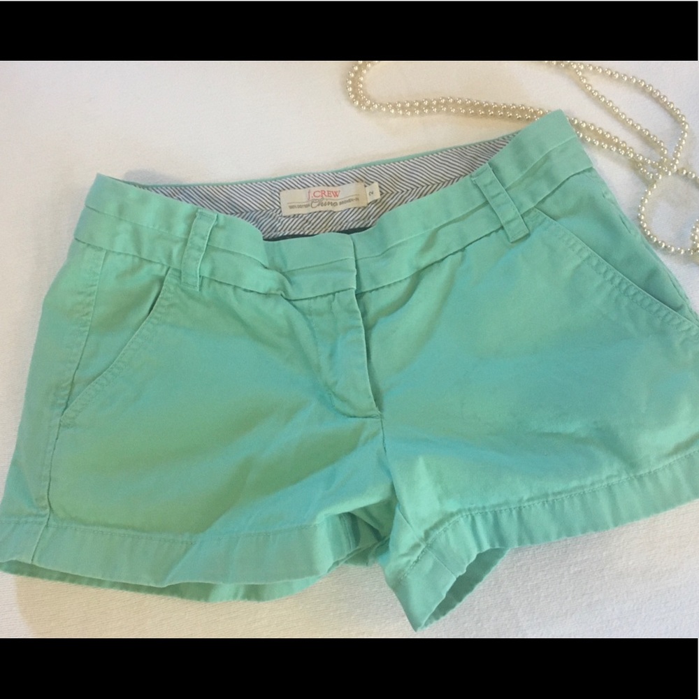 J. Crew Mint Green Chino Shorts Size 2